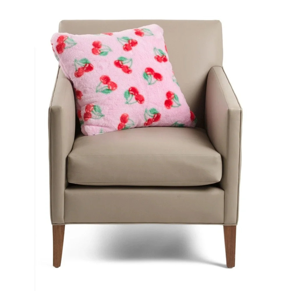 Cherry Pillow CUPCAKES & CASHMERE 20x20 Pink Red Plush Koda NWT